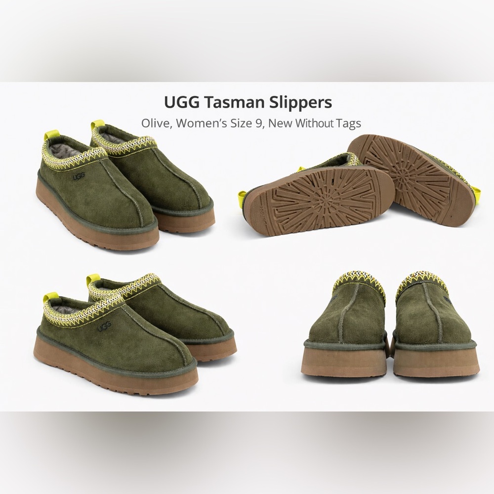 UGG Tasman Burnt Olive Slippers | Women’s 9 | NWOT